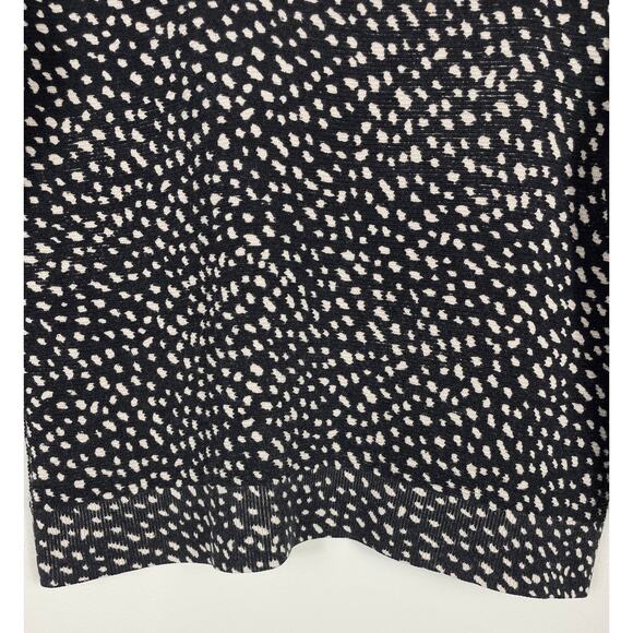 Tory Burch Shia Sweater Black Dotted Pony Print Large Merino Wool Classic Chic - Picture 7 of 12